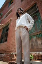 Tailored Trousers - Beige