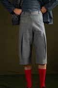 Pleated Denim Jorts. (Unisex)