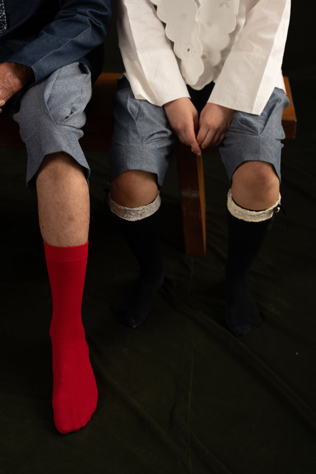 Pleated Denim Jorts. (Unisex)